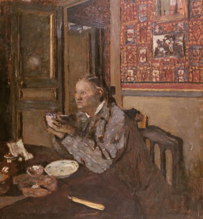 Madame Vuillard com uma tigela, 1898 de Edouard Vuillard
