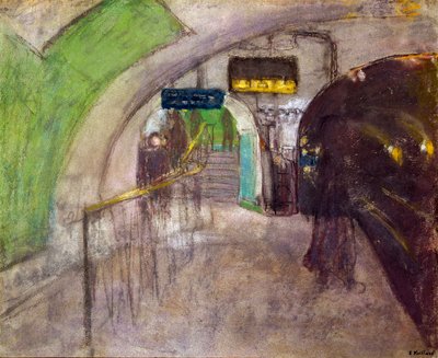 Vista das docas do metropolitano do metro, século XX (pintura) de Edouard Vuillard