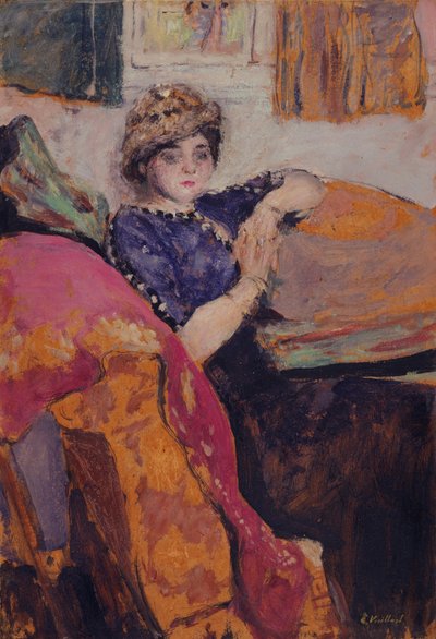 Mlle. Nathanson no Estúdio do Artista, c.1912 (óleo a bordo) de Edouard Vuillard