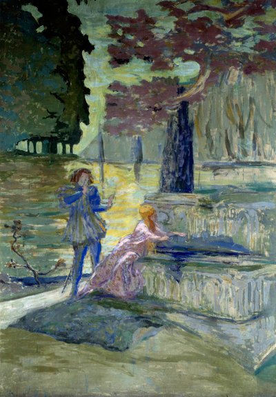 Pelleas et Melisande Ilustração para a ópera de Claude Debussy (1862-1918) com o mesmo nome. Pintura de Edouard Vuillard (1868-1940) Paris do século XX, Comédia dos Campos Elíseos de Edouard Vuillard