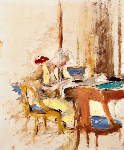 Leitura no pequeno salão de Edouard Vuillard