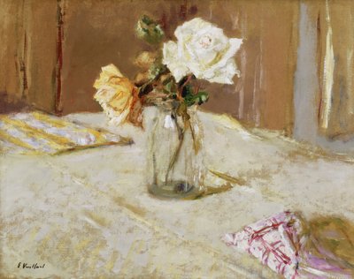 Rosas em um vaso de vidro de Edouard Vuillard