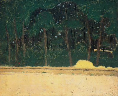 Rota no Limite da Floresta, c.1904 (óleo sobre papelão sobre madeira) de Edouard Vuillard