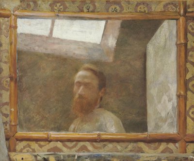 Auto-retrato com espelho de bambu, c. 1890. de Edouard Vuillard