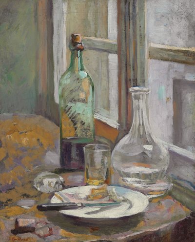 Ainda vida com garrafa e jarro; Natureza morta com garrafa e jarra, c.1889-1890 de Edouard Vuillard