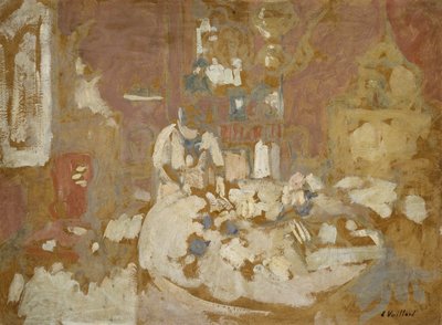 A Mesa (óleo sobre cartão) de Edouard Vuillard