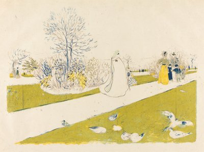 O Jardim das Tulherias Le jardin des Tuileries, publicado em 1896. de Edouard Vuillard