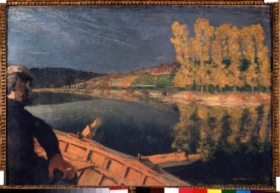 O contrabandista. Cipa (Xavier Cyprien) Godebski (1874-1937) no rio Yonne de Edouard Vuillard