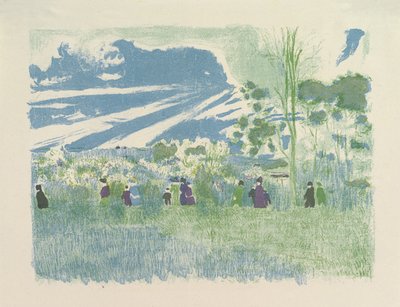 À Travers Champs (Do outro lado dos campos), da série Landscapes and Interiors de Edouard Vuillard