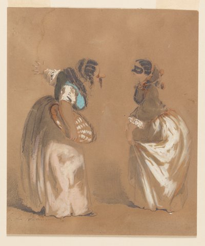 Duas senhoras mascaradas se curvando de Edouard de Beaumont