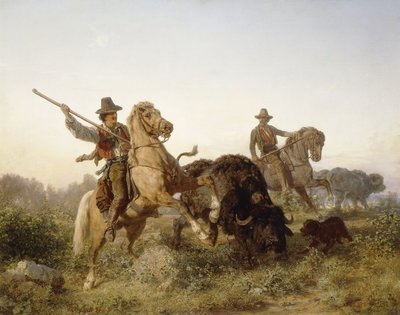 Reunião de búfalo de água, 1862 de Edouard van den Bosch