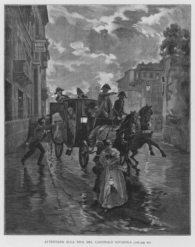 Tentativa Sobre a Vida do Cardeal Rivarola (gravura) de Edouardo Matania
