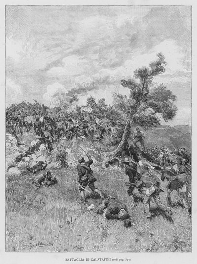 Batalha de Calatafimi (gravura) de Edouardo Matania