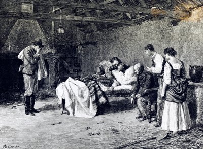 Morte de Anita Garibaldi na fazenda do Marquês Guiccioli (ilustração) de Edouardo Matania