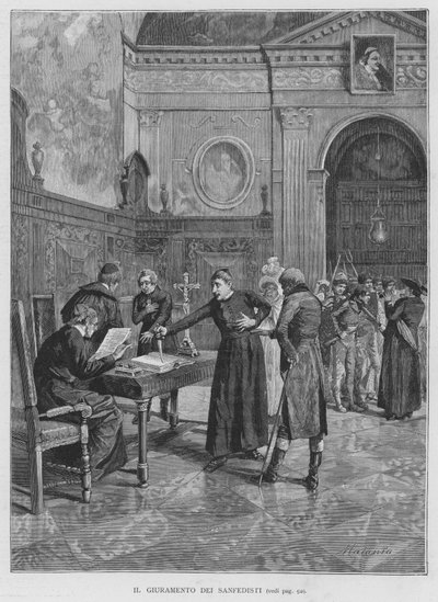 O Juramento dos Sanfedistas (gravura) de Edouardo Matania