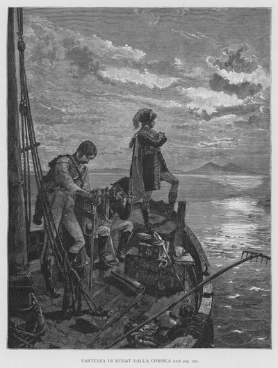 Saída de Murat da Córsega (gravura) de Edouardo Matania