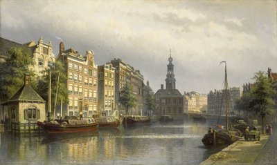 The Singel, Amsterdam, olhando para a Casa da Moeda. de Eduard Alexander Hilverdink