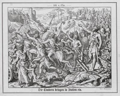 Invasão do território romano pelos Cimbri de Eduard Bendemann