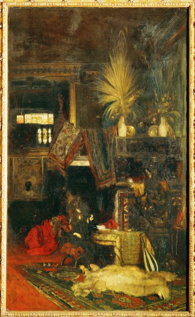 O pintor Hans Makart no seu estúdio ... (pintura sobre tela) de Eduard Charlemont