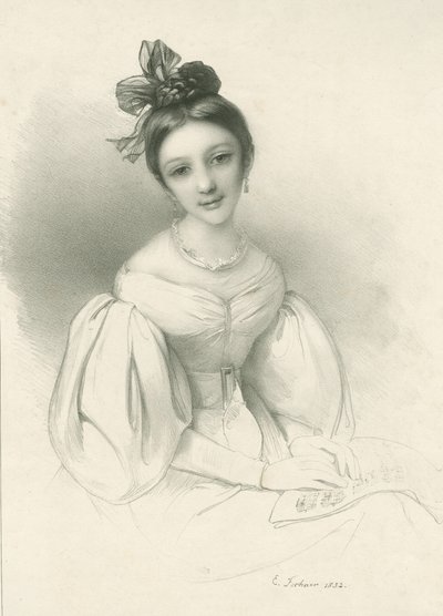 Retrato de Clara Wieck-Schumann 1819-1896, 1832. de Eduard Clemens Fechner