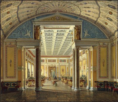 Interiores do novo eremitério. O quarto dos camafeus, 1854 de Eduard Hau