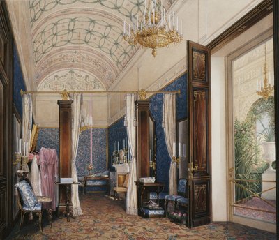 Interiores do Palácio de inverno. O camarim da imperatriz Alexandra Fyodorovna, 1871 de Eduard Hau