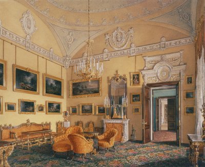 Interiores do Palácio de inverno. O primeiro apartamento reservado. A sala de visitas do duque Maximilian Le de Eduard Hau