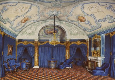 Interiores do Palácio de inverno. O quarto apartamento reservado. Um quarto, 1868 de Eduard Hau