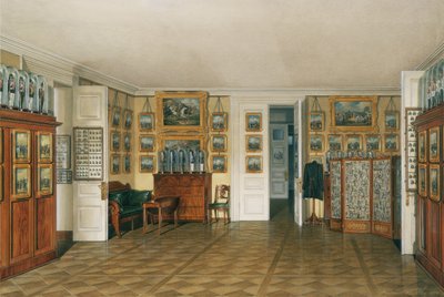 Interiores do Palácio de inverno. A Sala de Manobrista do Imperador Alexandre II, 1874 de Eduard Hau