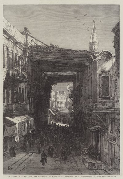 Uma rua no Cairo de Eduard Hildebrandt