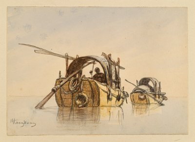 Barco de Hong Kong de Eduard Hildebrandt