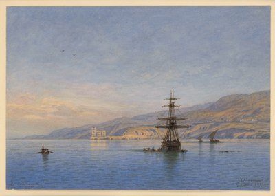 Castello di Miramare, na baía de Grignano, perto de Trieste de Eduard Hildebrandt
