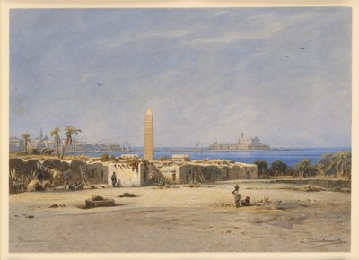 A Agulha de Cleópatra no porto de Alexandria de Eduard Hildebrandt