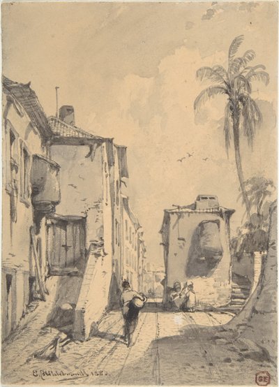 Cena de rua oriental de Eduard Hildebrandt