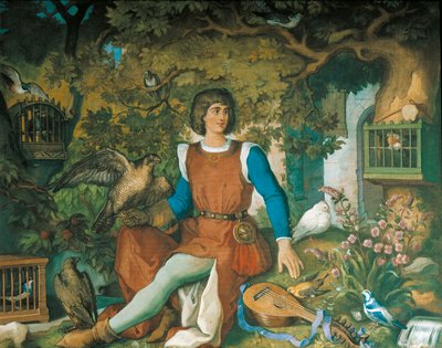 Retrato de Walther von der Vogelweide, da Saga Tannhauser (óleo sobre tela) de Eduard Ille
