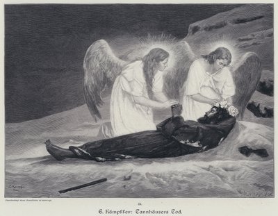 A Morte de Tannhauser (gravura) de Eduard Kaempffer
