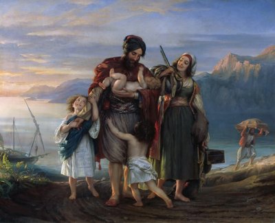 Regresso a casa de Armatoles, 1836. de Eduard Magnus