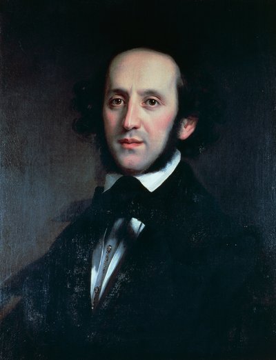 Retrato do compositor e maestro Felix Mendelssohn (Hamburgo, Alemanha) de Eduard Magnus
