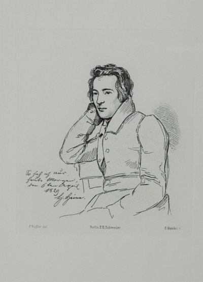 Retrato do poeta Heinrich Heine 1797-1856 Depois de Franz Kugler de 1829, 1854 de Eduard Mandel
