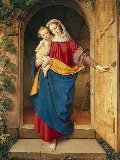 Madonna na porta da oficina. 1832 de Eduard Steinbruck