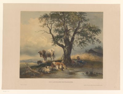 Números com gado a descansar numa paisagem
Des Landmanns Mittagsruhe (título sobre o objecto) de Eduard Weixlgärtner