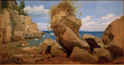 Paisagem costeira perto de Sorrento de Eduard Wilhelm Pose