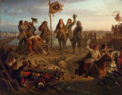O príncipe Eugênio envia um mensageiro ao imperador, informando-o de sua vitória…, por volta de 1860. de Eduard von Engerth