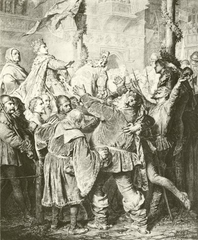 Henry V rejeita Falstaff (gravura) de Eduard von Grutzner