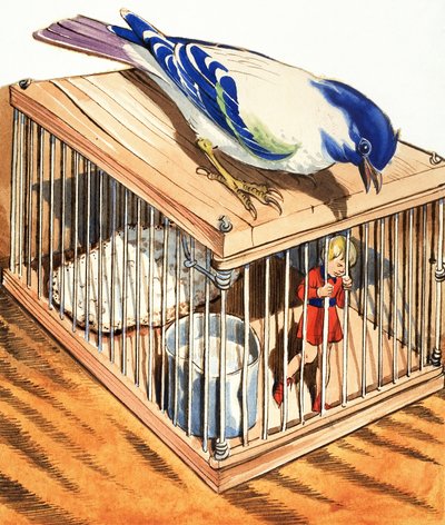 Tom Thumb numa gaiola de pássaros de Eduardo Teixeira Coelho