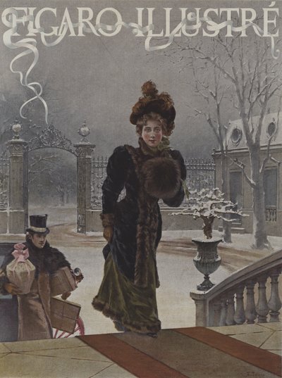 Para os Bebes (para os bebês). Capa do Ilustre Figaro, janeiro de 1893 (chromotypograph) de Eduardo Tofano