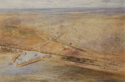 Uma vista aérea das docas de Buenos Aires, de Eduardo de Martino