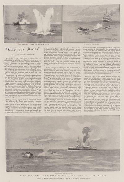 HMS Crescent, comandado por SAR o Duque de York, no Mar de Eduardo de Martino