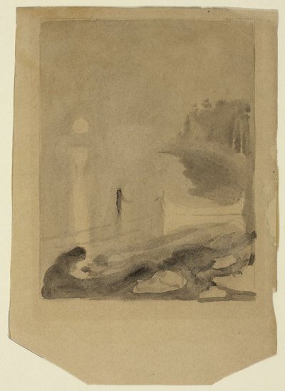 Um Barco Amarrado a um Cais de Edvard Munch