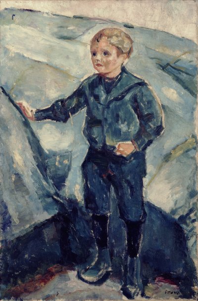 Menino em azul, c.1900 de Edvard Munch